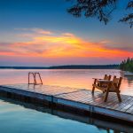 Sunrise over the dock in Clear Lake, Manitoba